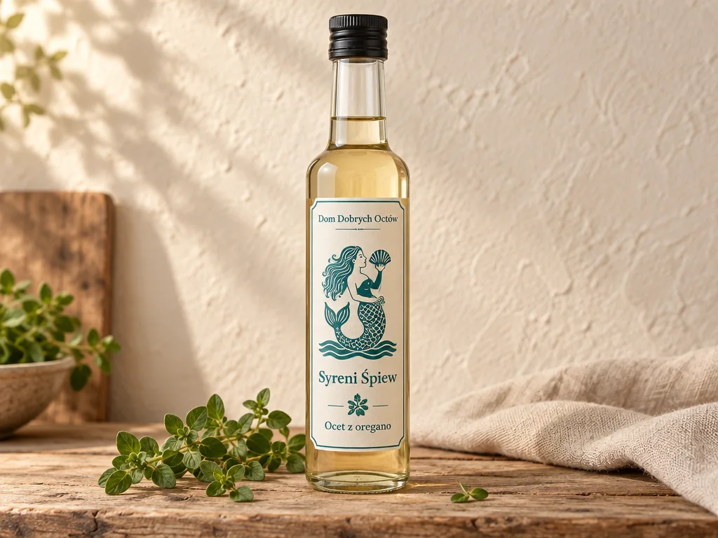 Ocet z oregano — zdjęcie poglądowe butelek z manufaktury